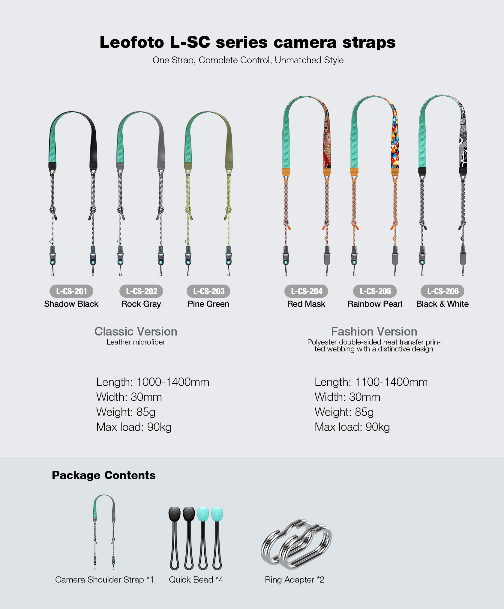 Leofoto L-CS-201 / 202 / 203 / 204 / 205 / 206 Classic Camera Straps