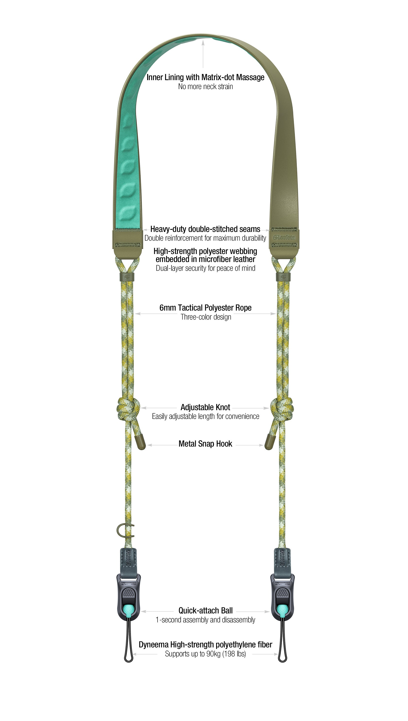 Leofoto L-CS-201 / 202 / 203 / 204 / 205 / 206 Classic Camera Straps