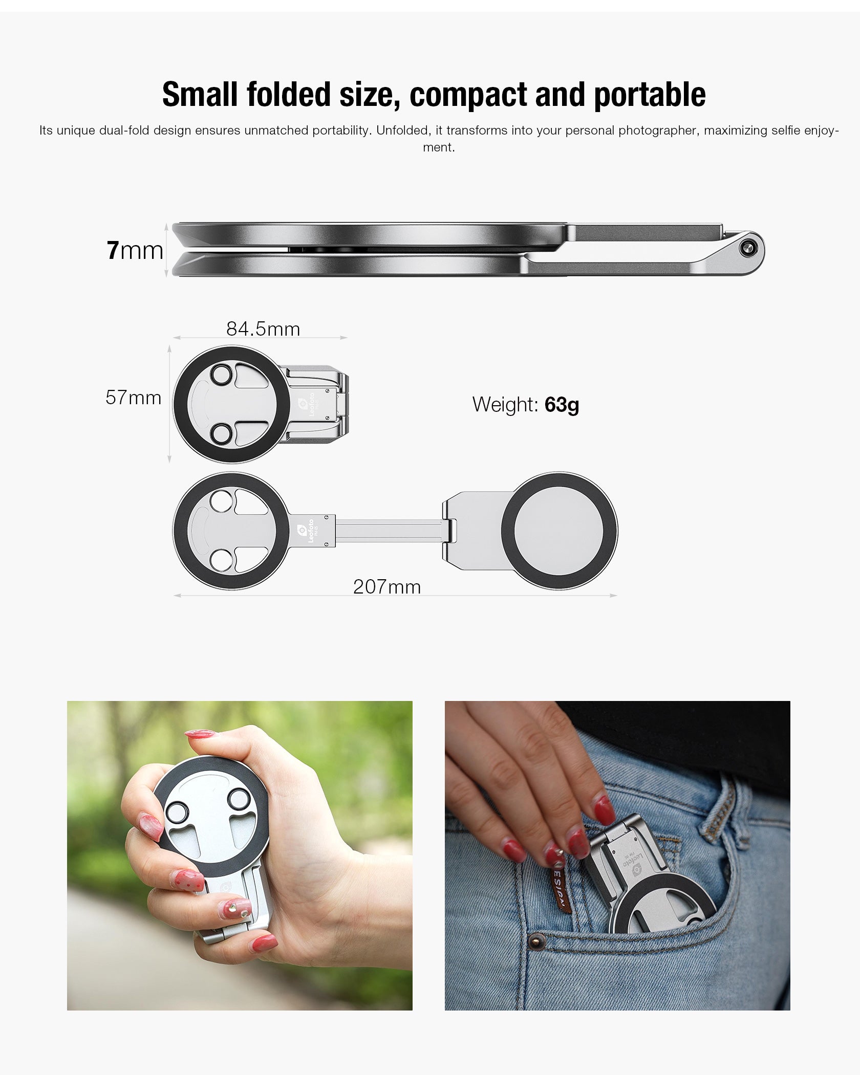Leofoto PM-05 Dual-Sided Magnetic Foldable Phone Stand