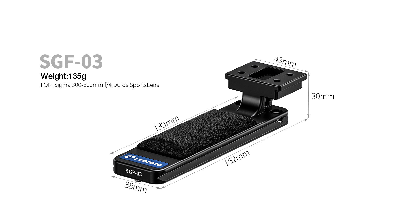 Leofoto SGF-03 Replacement Lens Foot for Sigma 300-600mm f/4 DG OS Sports Lens