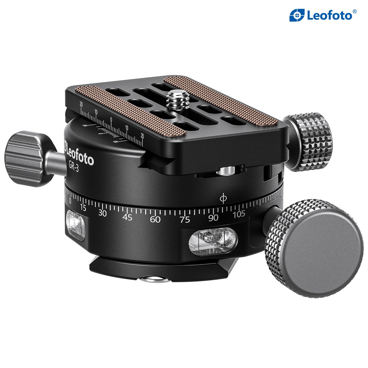Leofoto GR-3 Geared Panning Adapter | Arca Compatible | Upgraded Extended Precision Knob for Easier Control
