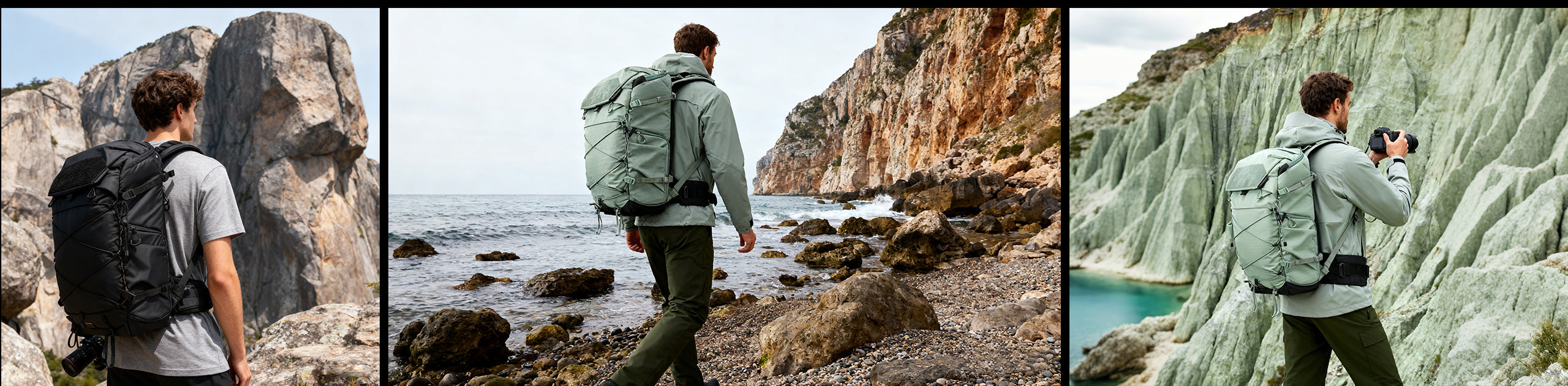 Leofoto 35L All-in-One Travel & Outdoor Camera Backpack (Black / Yellow / Green)