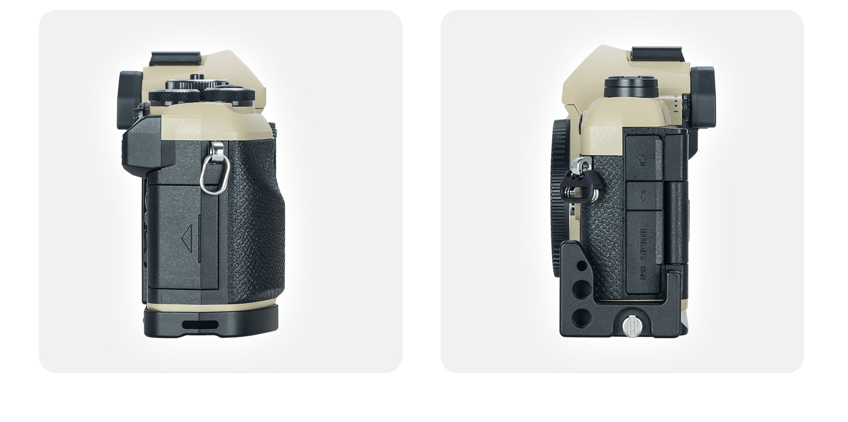 Leofoto LPO-OM-5II L Plate for Olympus OM System OM-5II | Arca Compatible (Black/Silver)