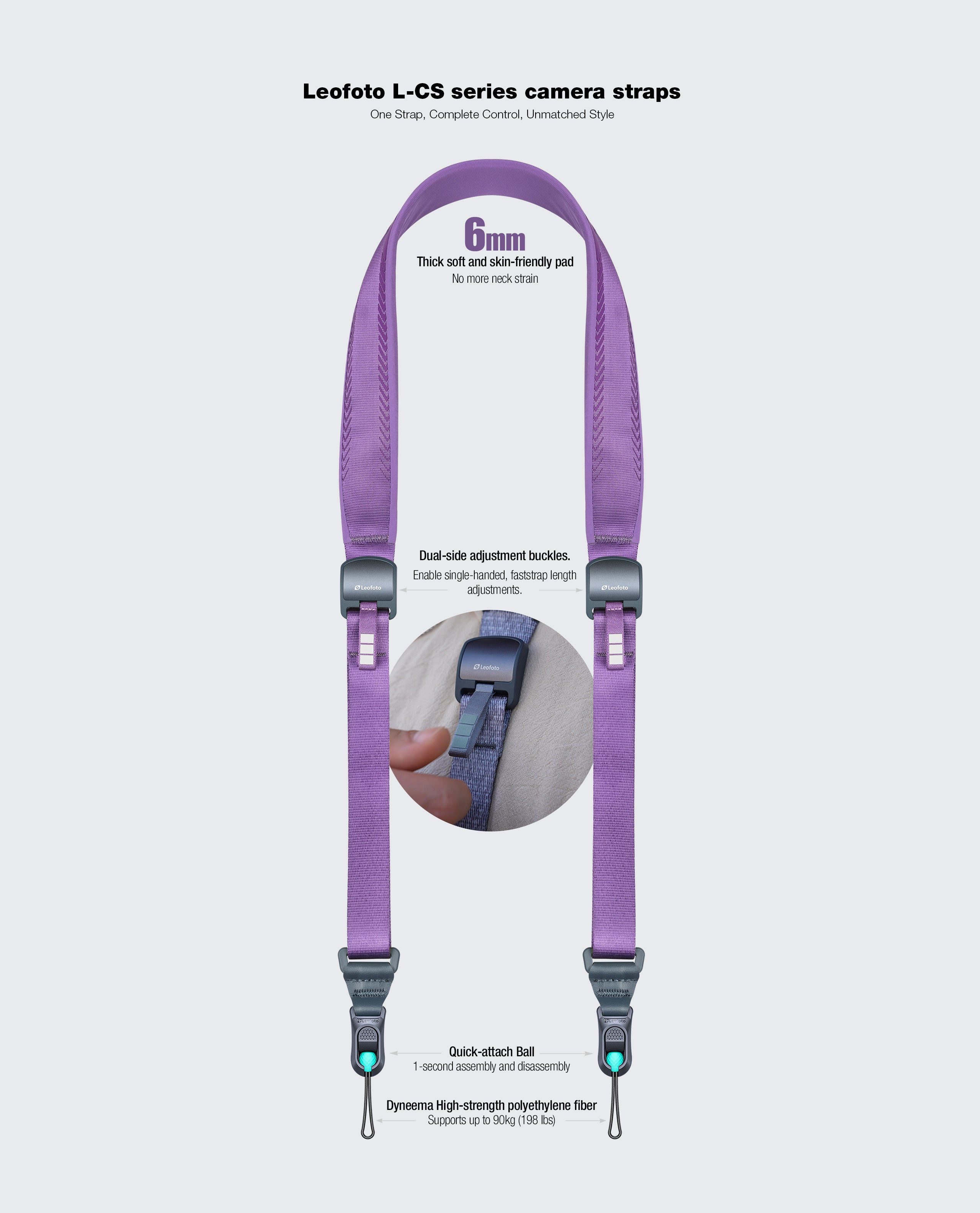 Leofoto L-CS-207 / 208 / 209 / 210 Premium Comfort & Adjustable Camera Straps