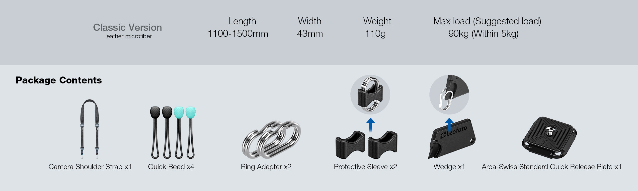 Leofoto L-CS-207 / 208 / 209 / 210 Premium Comfort & Adjustable Camera Straps