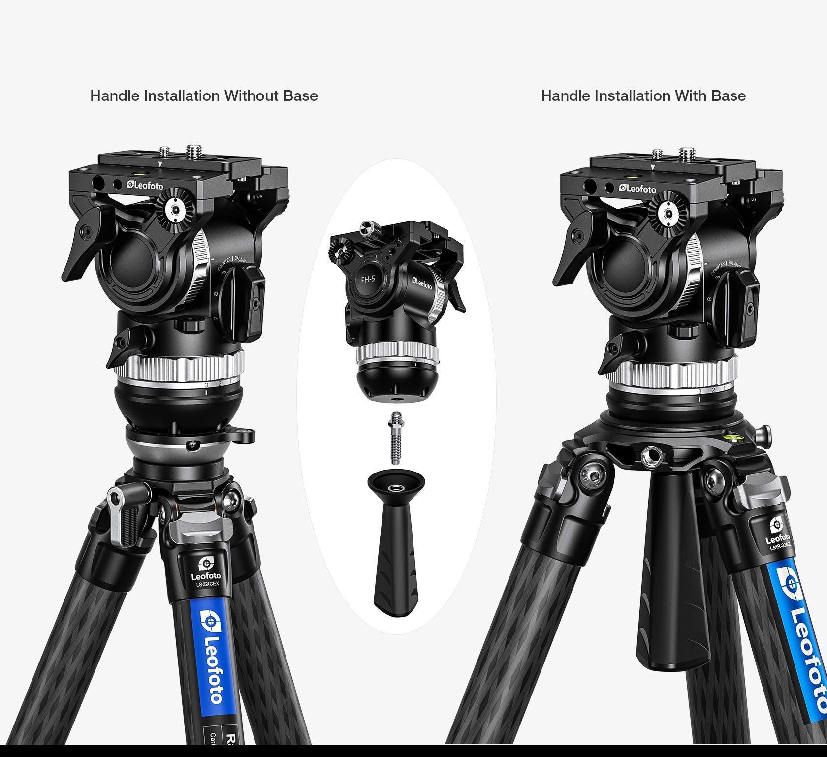 Leofoto FH-5 Professional Fluid Video Head (75mm Bowl & 3/8" Flat Base) - Arca Standard