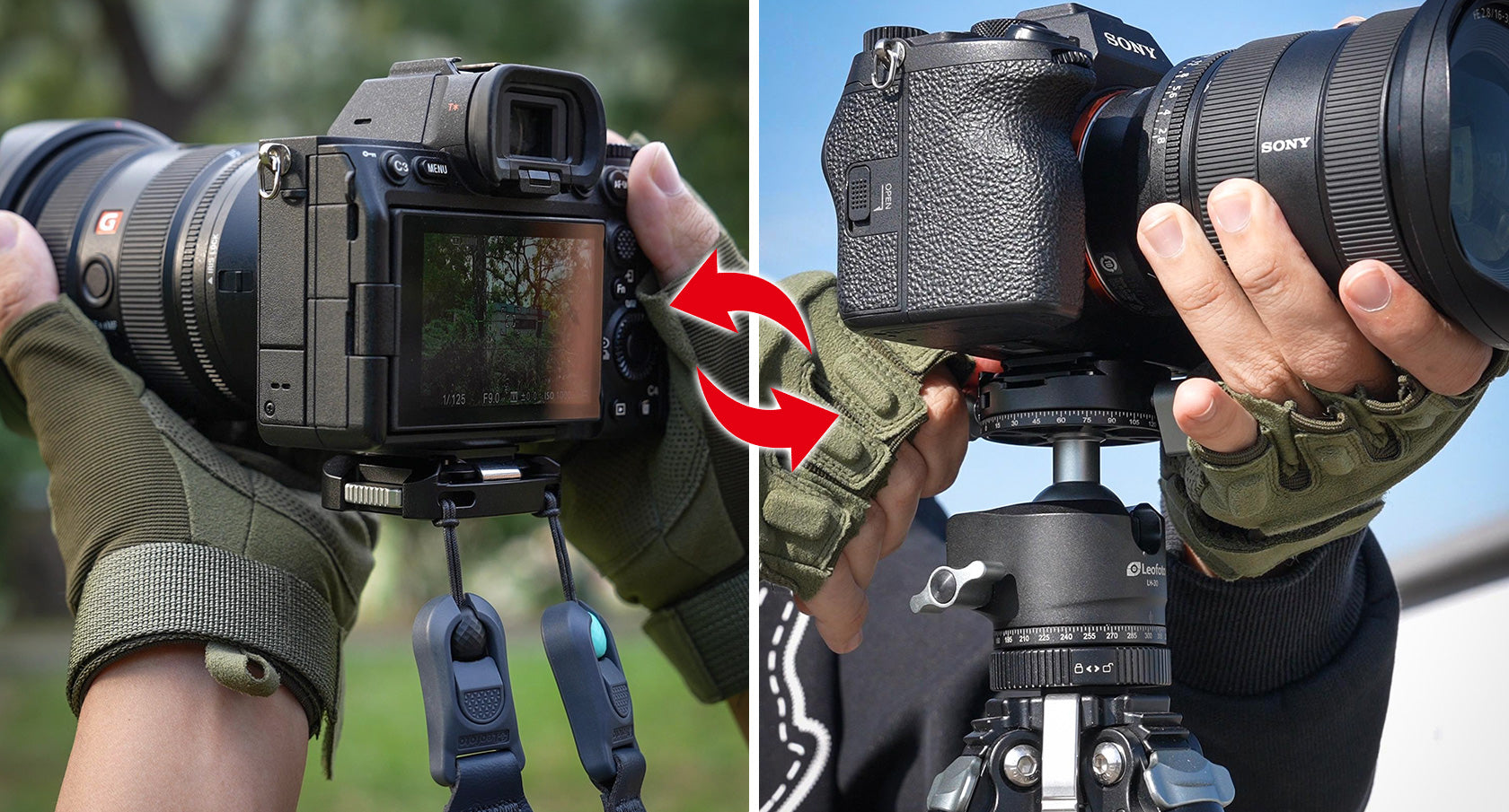 Leofoto QF-01 + QP-38 Camera Shoulder Strap Quick Release Kit