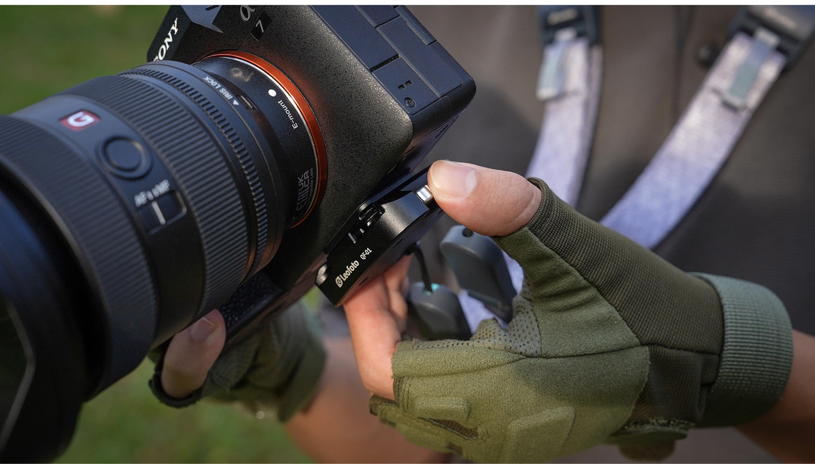 Leofoto QF-01 + QP-38 Camera Shoulder Strap Quick Release Kit