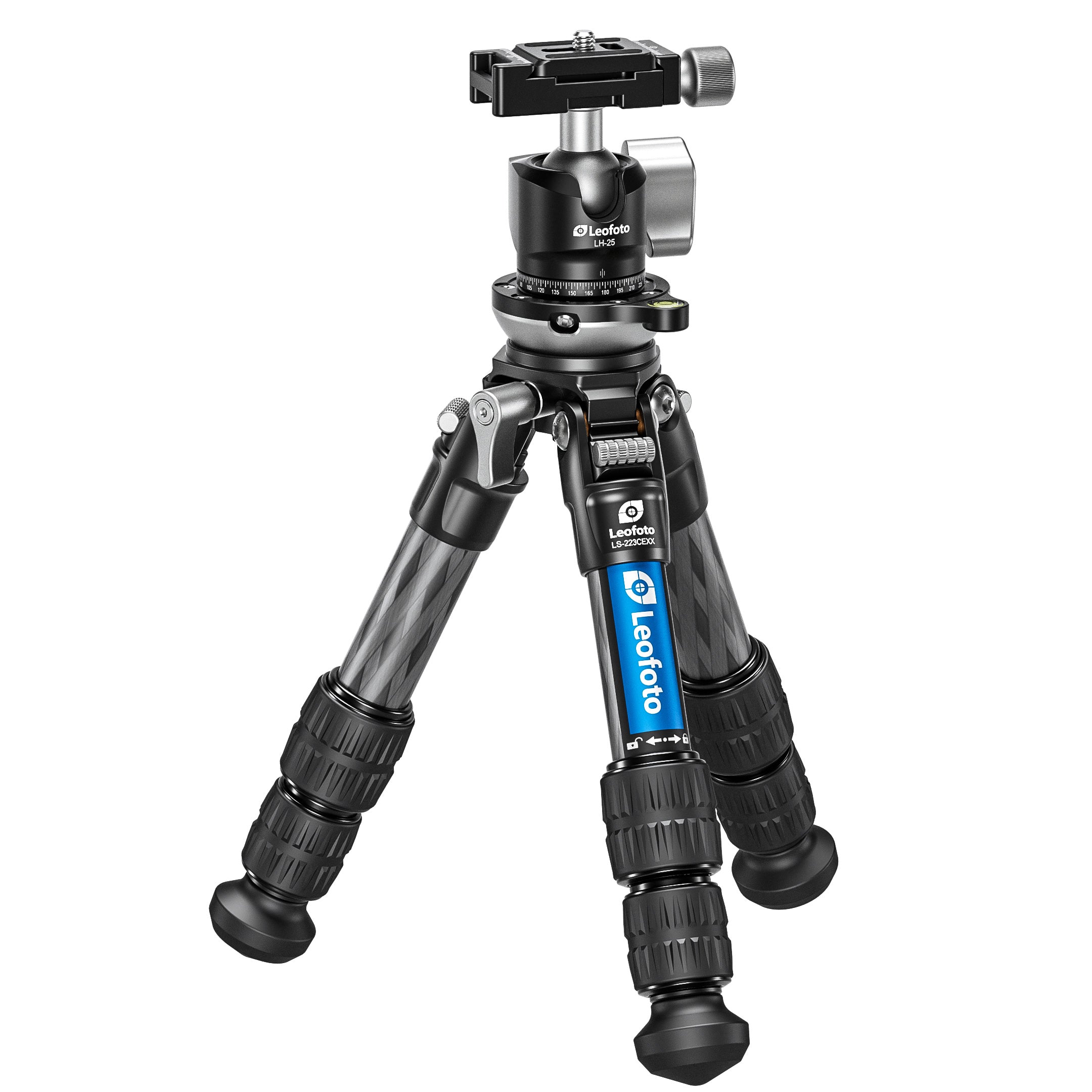 Leofoto LS-223CEX X Verison Table/Ground Mini Tripod with Integrated Leveling Head + Ballhead Set