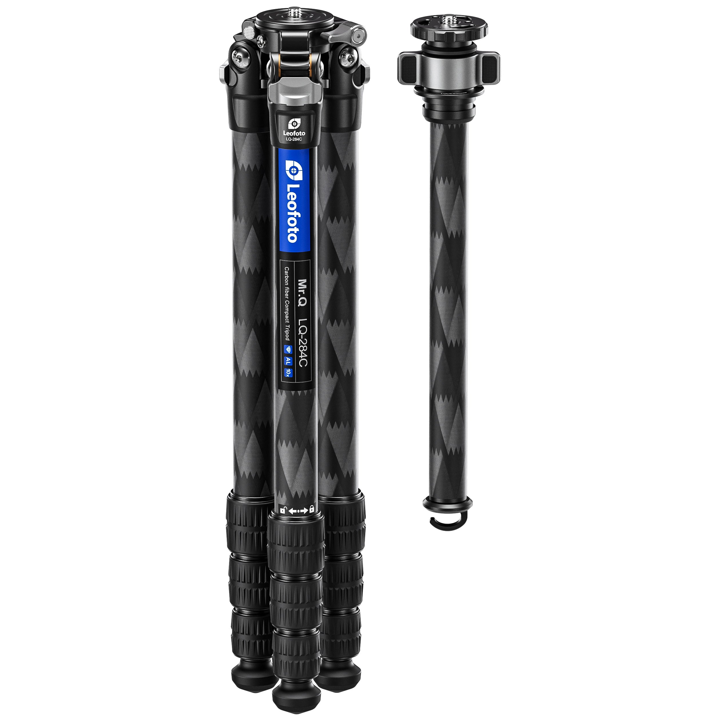 Leofoto LQ-284C Premium Carbon Fiber Tripod with Quick Swap Center Column+Apex Platform and Tripod Bag
