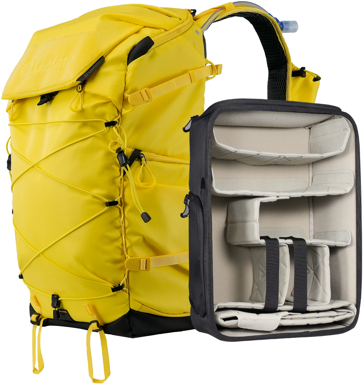 Leofoto 35L All-in-One Travel & Outdoor Camera Backpack (Black / Yellow / Green)