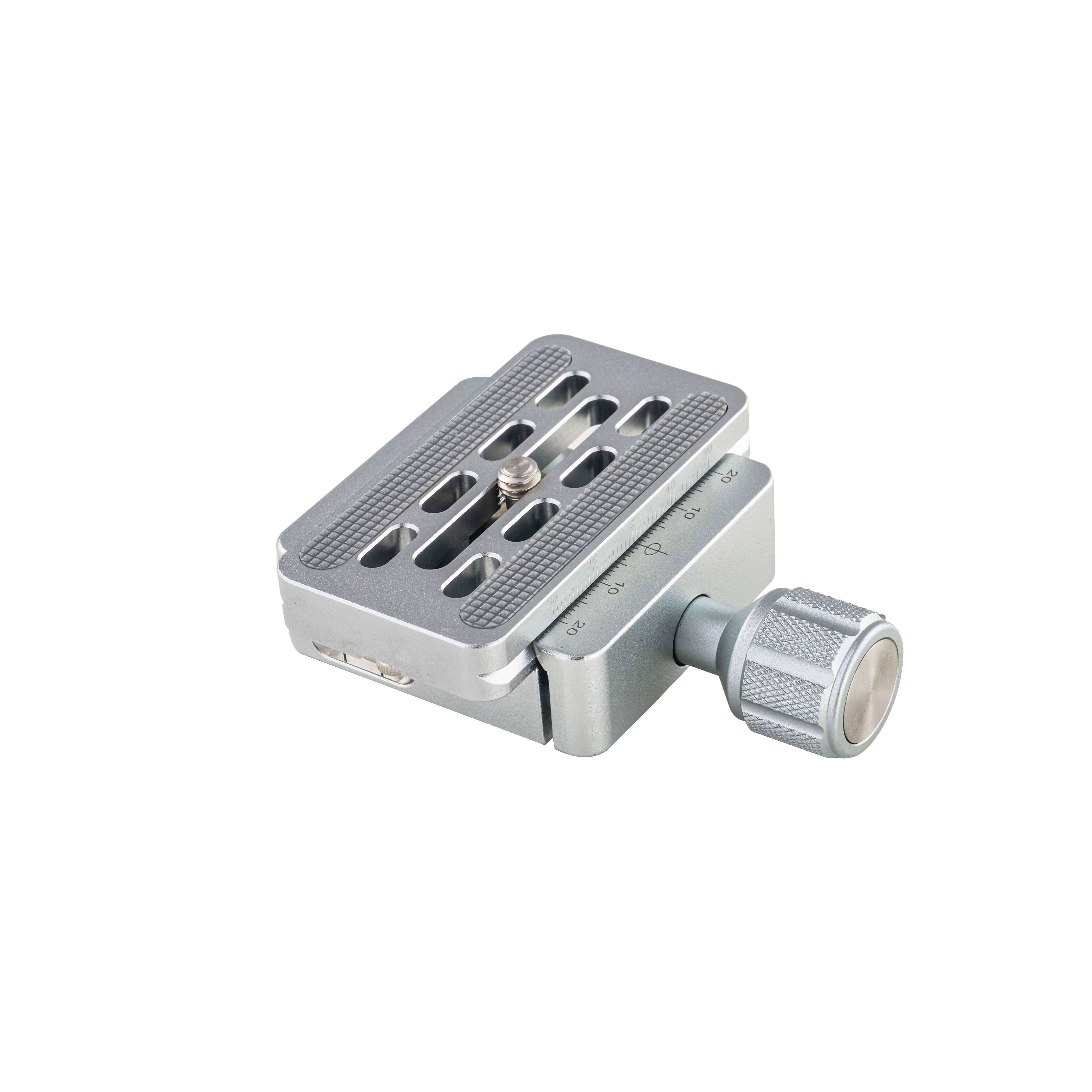 Leofoto LSK-50 Silver 50mm Screw-Knob Dual Clamp for Shooting/Hunting | Arca + Picatinny