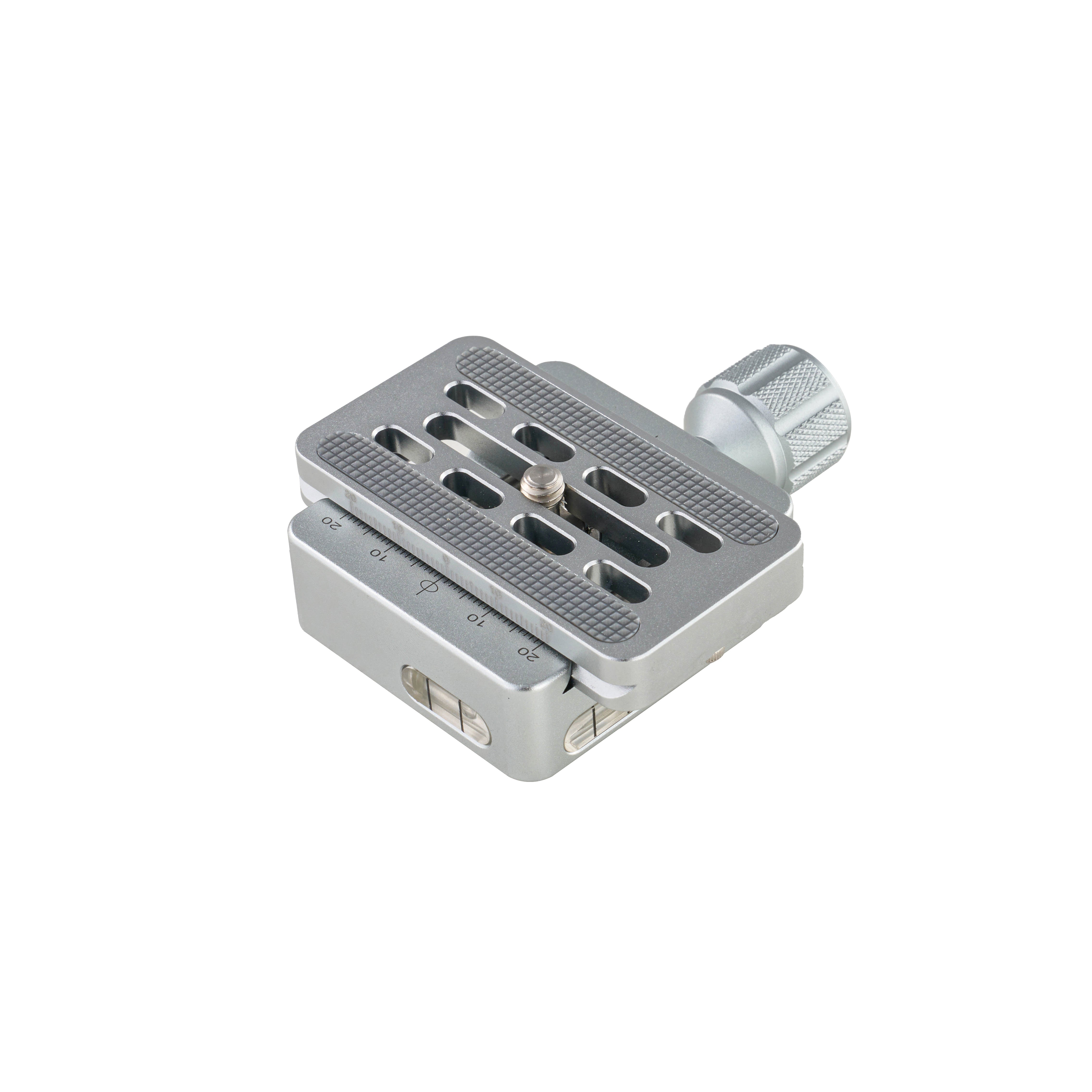 Leofoto LSK-50 Silver 50mm Screw-Knob Dual Clamp for Shooting/Hunting | Arca + Picatinny