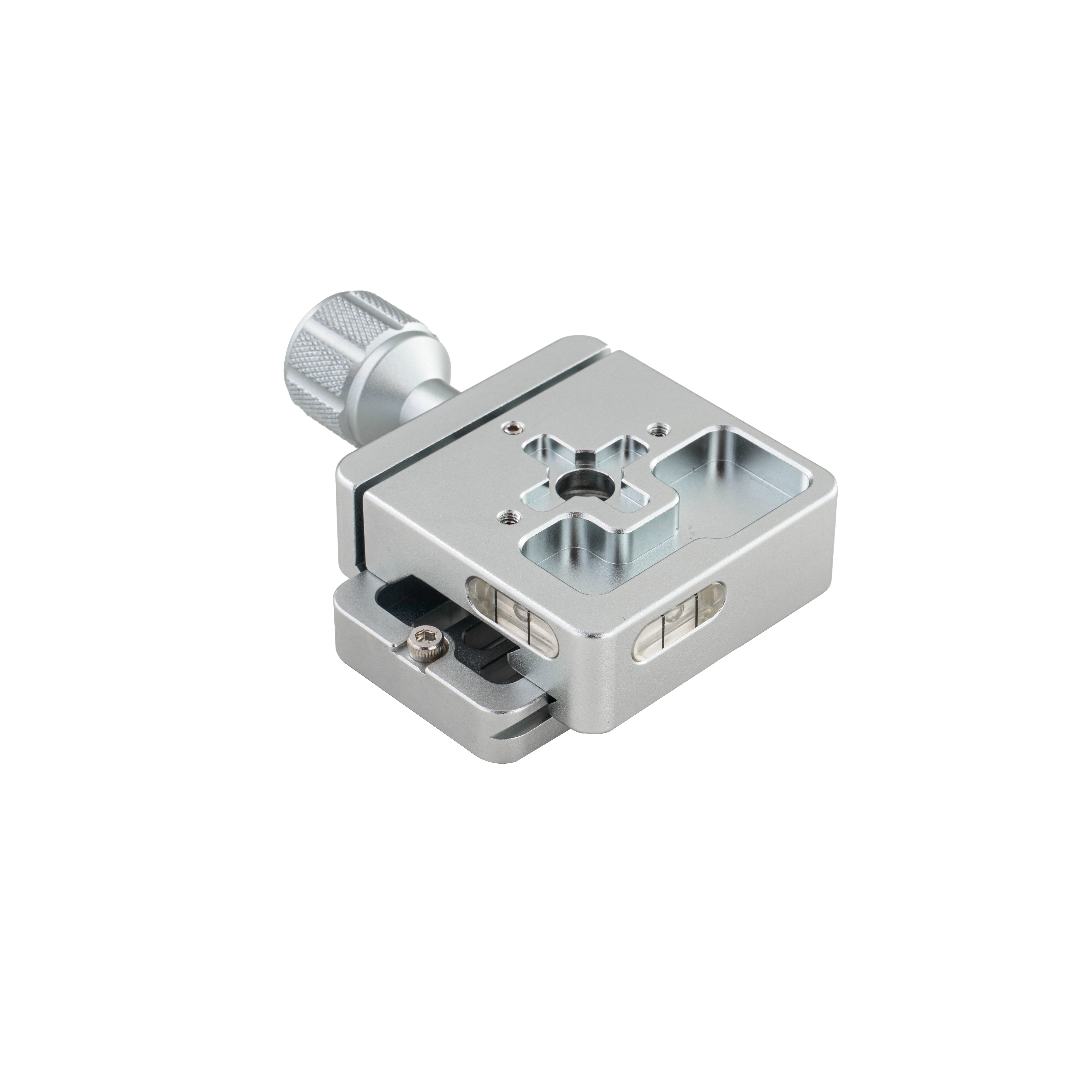 Leofoto LSK-50 Silver 50mm Screw-Knob Dual Clamp for Shooting/Hunting | Arca + Picatinny