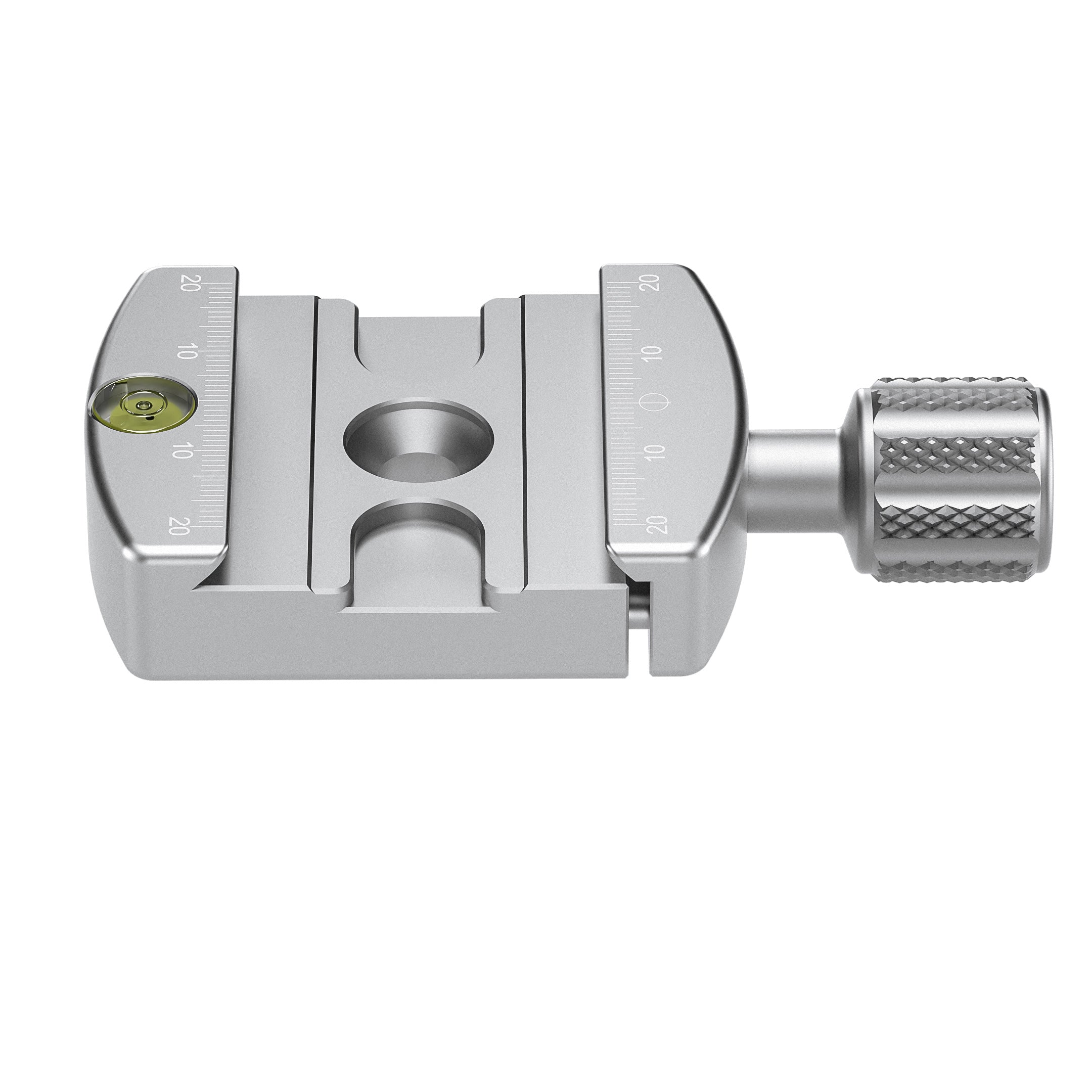 Leofoto LHC-50 Silver 50mm Screw-Knob Clamp With QP-70N 70mm Plate Arca Compatible