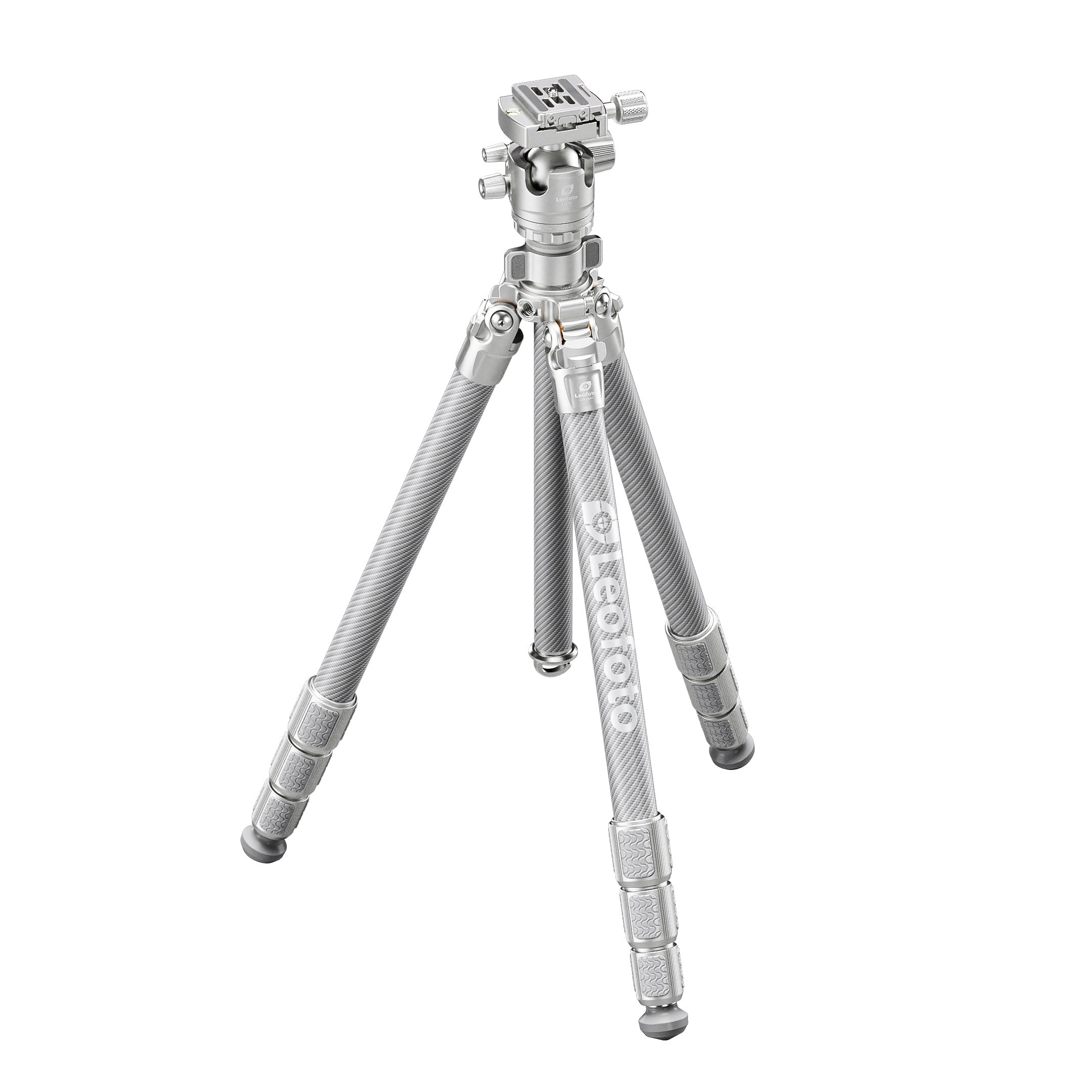 Leofoto LG-284C+LH-36(Silver) Premium Carbon Fiber Tripod Set with Quick Swap Center Column and Platform