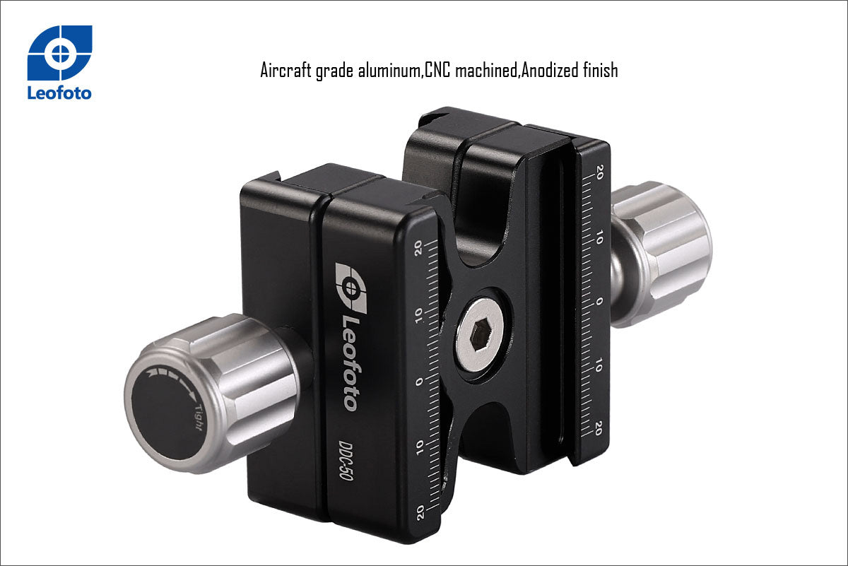 Leofoto DDC-50 + BPL-50N Bidirectional Subtend Double Clamp MINI CLAMP with Plate