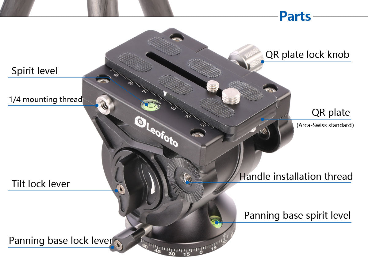 “Open Box" Leofoto BV-10 60mm Fluid Video Head with Arca-Compatible Clamp