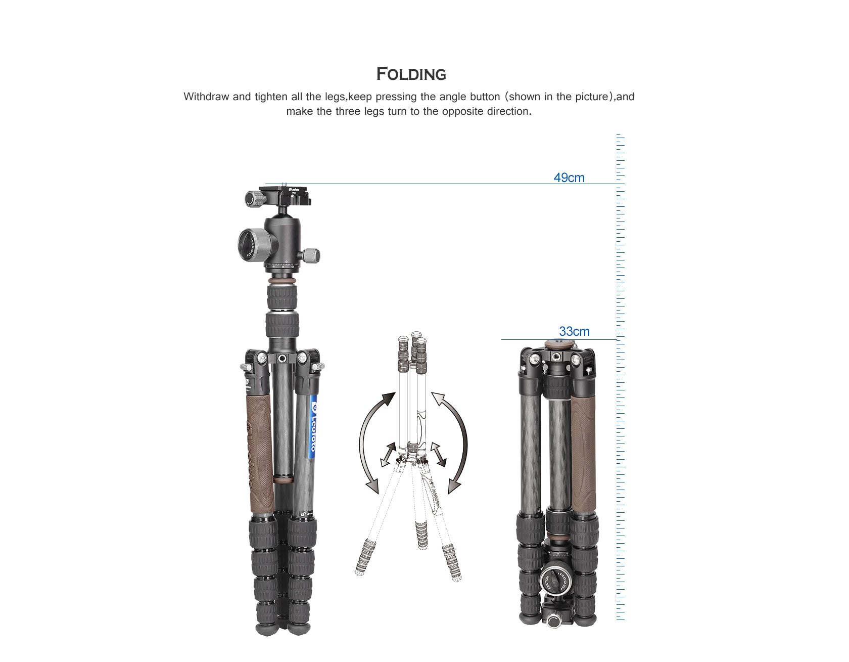 Leofoto LX-225CT + XB-32Q Reversible Travel Tripod with Ball Head Set
