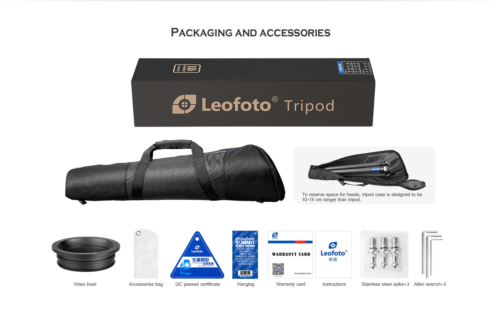 Leofoto LM-323C Tripod with 75mm Video Bowl+Platform and Bag