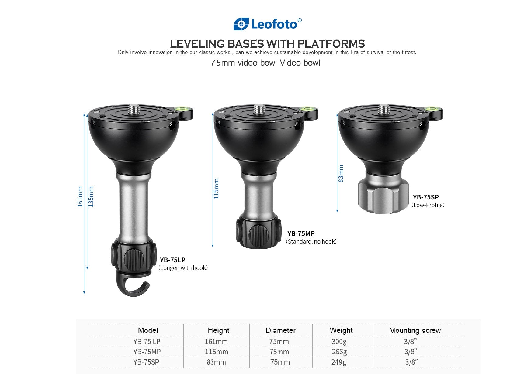 Leofoto LM-364CL(Long) Tripod with 75mm Video Bowl+Platform and Bag