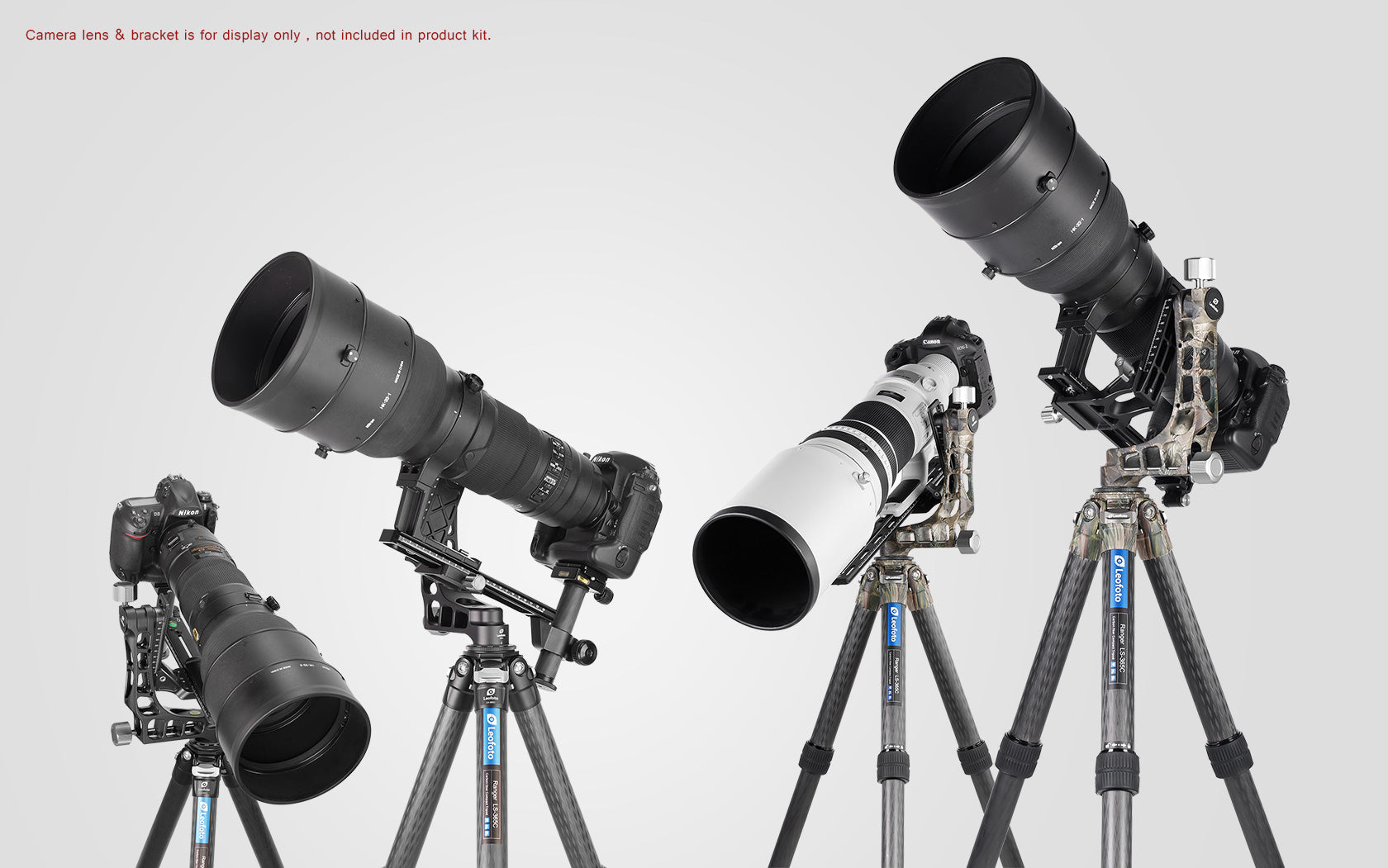 Leofoto PG-1 Lightweight Gimbal Tripod Head w/ Plate & Bag (Black/Camo)