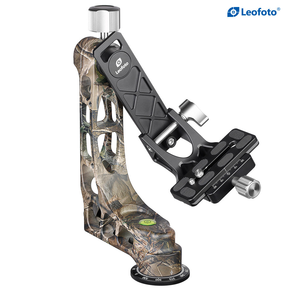 Leofoto PG-1 Lightweight Gimbal Tripod Head w/ Plate & Bag (Black/Camo)