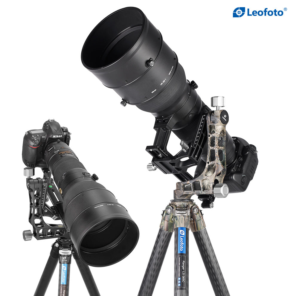 Leofoto PG-1 Lightweight Gimbal Tripod Head w/ Plate & Bag (Black/Camo)