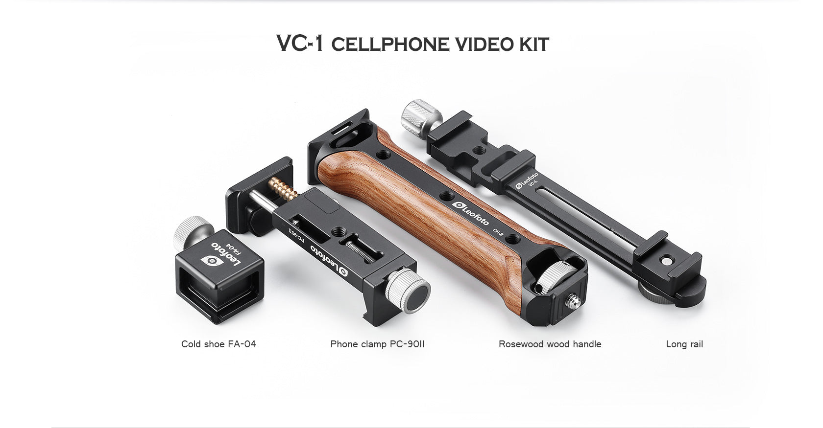 Leofoto VC-1 Mobile Video Kit with CH-2 Rosewood Handle
