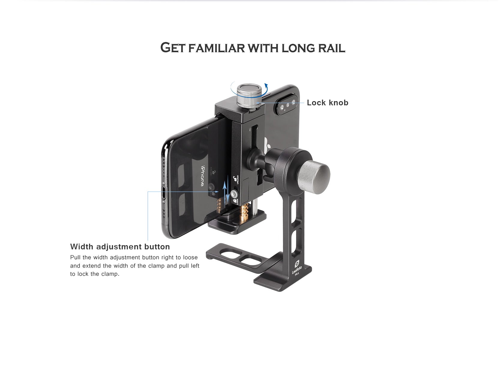 Leofoto PS-1 Smartphone Stand and PC-90II Clamp Combo with Arca-Compatible Base