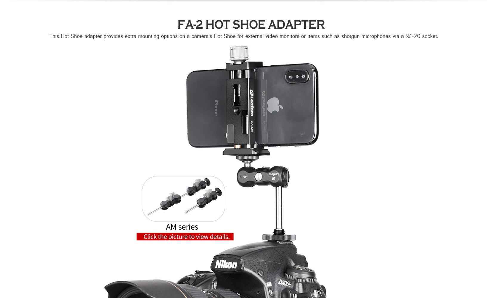 Leofoto FA-01 / FA-02 Hot Shoe Conversion Adapter