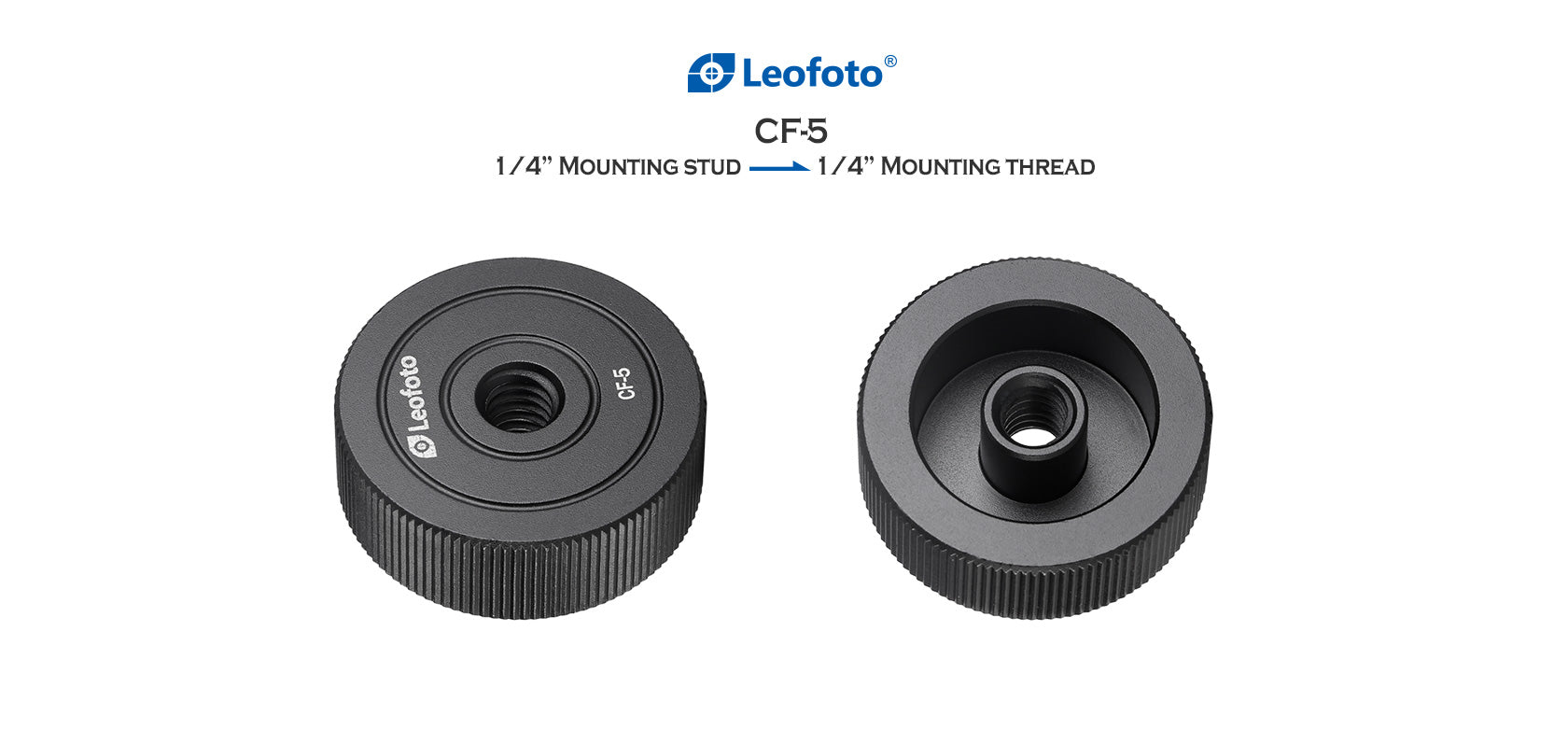 Leofoto CF-5 Male 1/4" to Female 1/4" Adapter Accessory