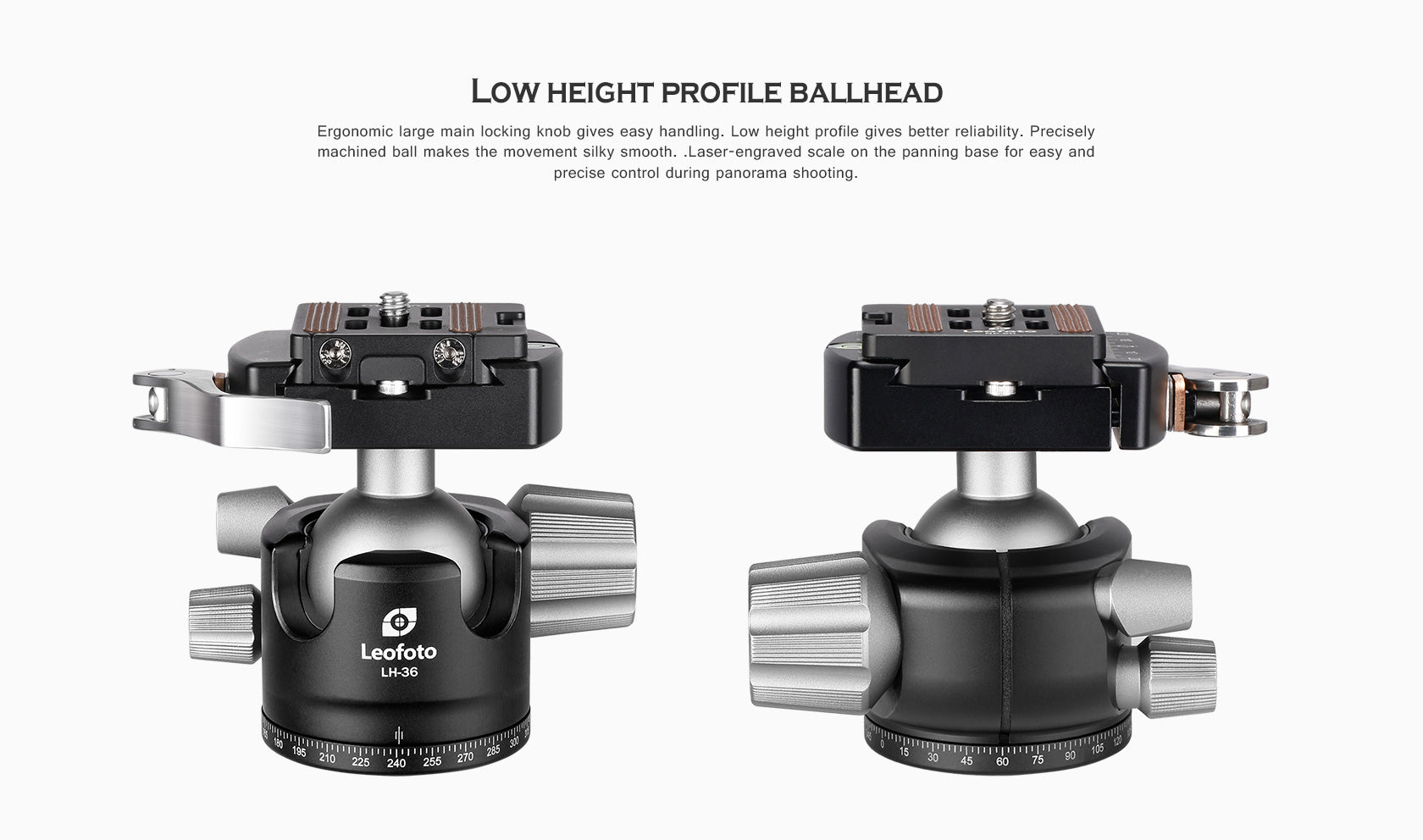 Leofoto LH-36LR Ball Head with LR-50 Lever Release Clamp | Arca Compatible