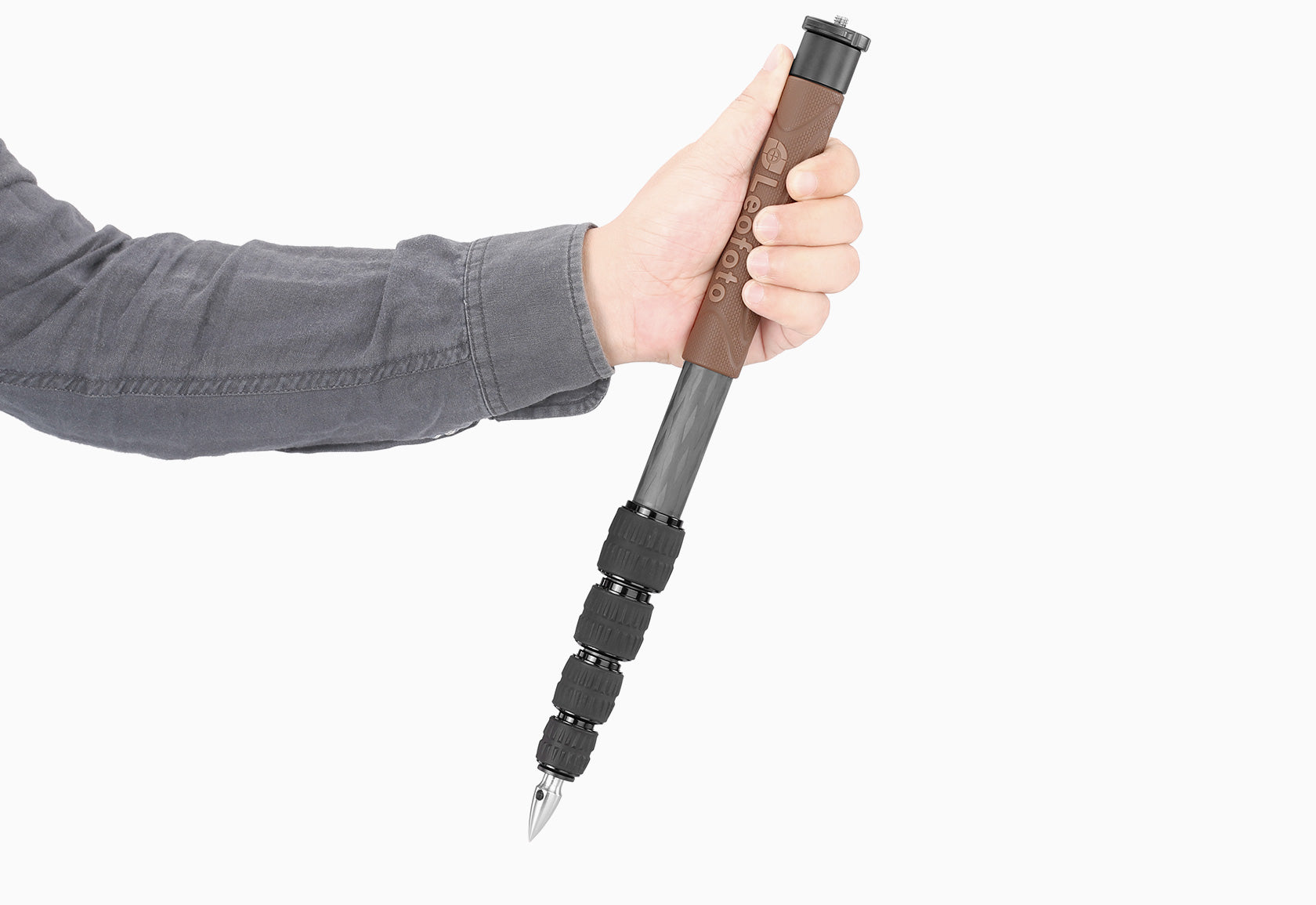 Leofoto GO-125 Go Stick | Lightweight Carbon Fiber Monopod Extention with Spike