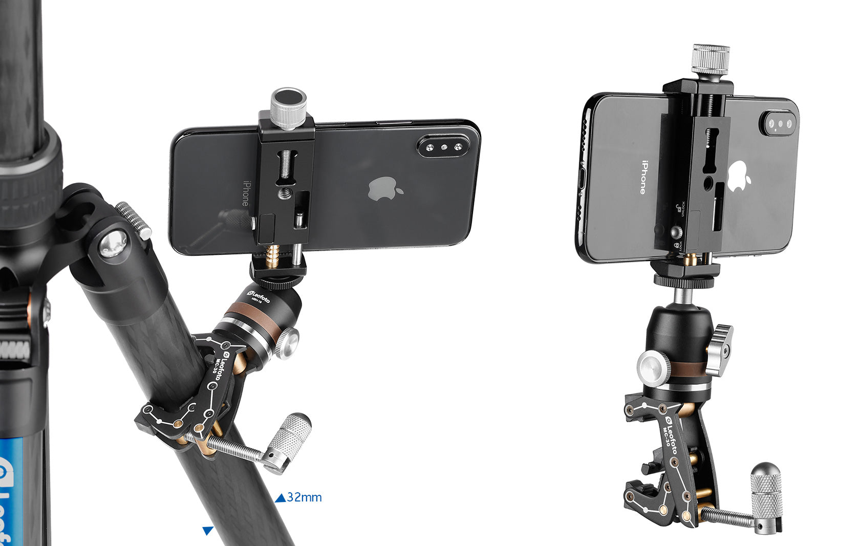 Leofoto MC-30 / MC-30 +MBH-19+PC-90 II Multipurpose Clamp/Kit for Phones