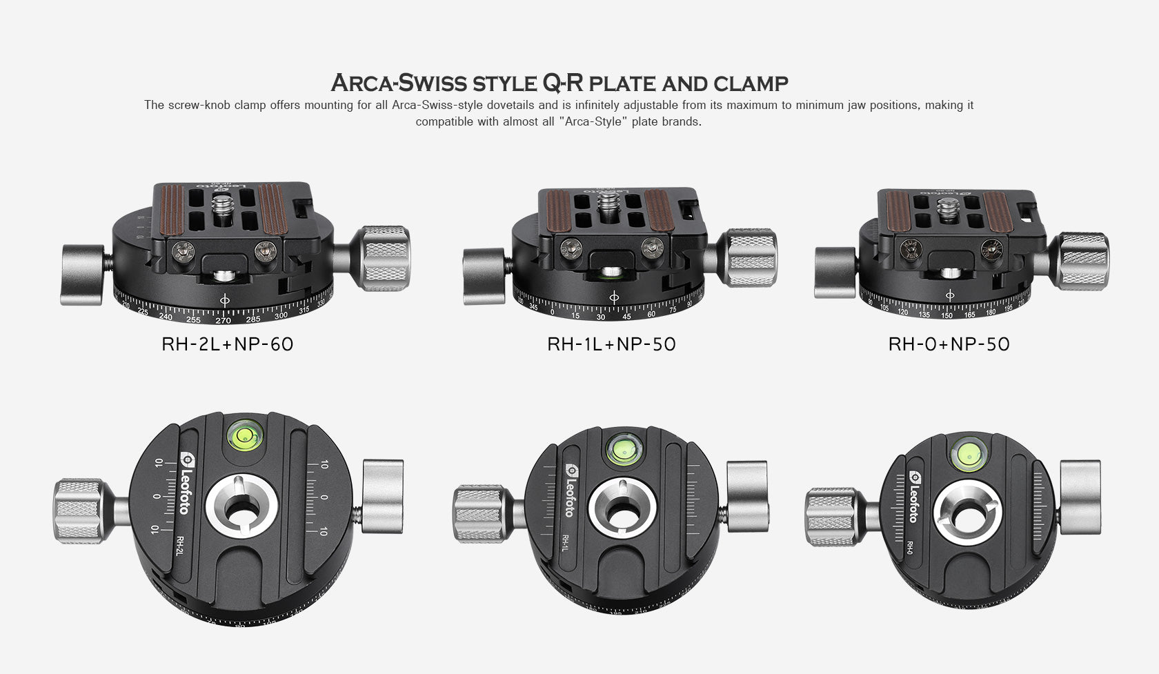 Leofoto RH Series Panning Knob-Control Clamp | Arca Compatible