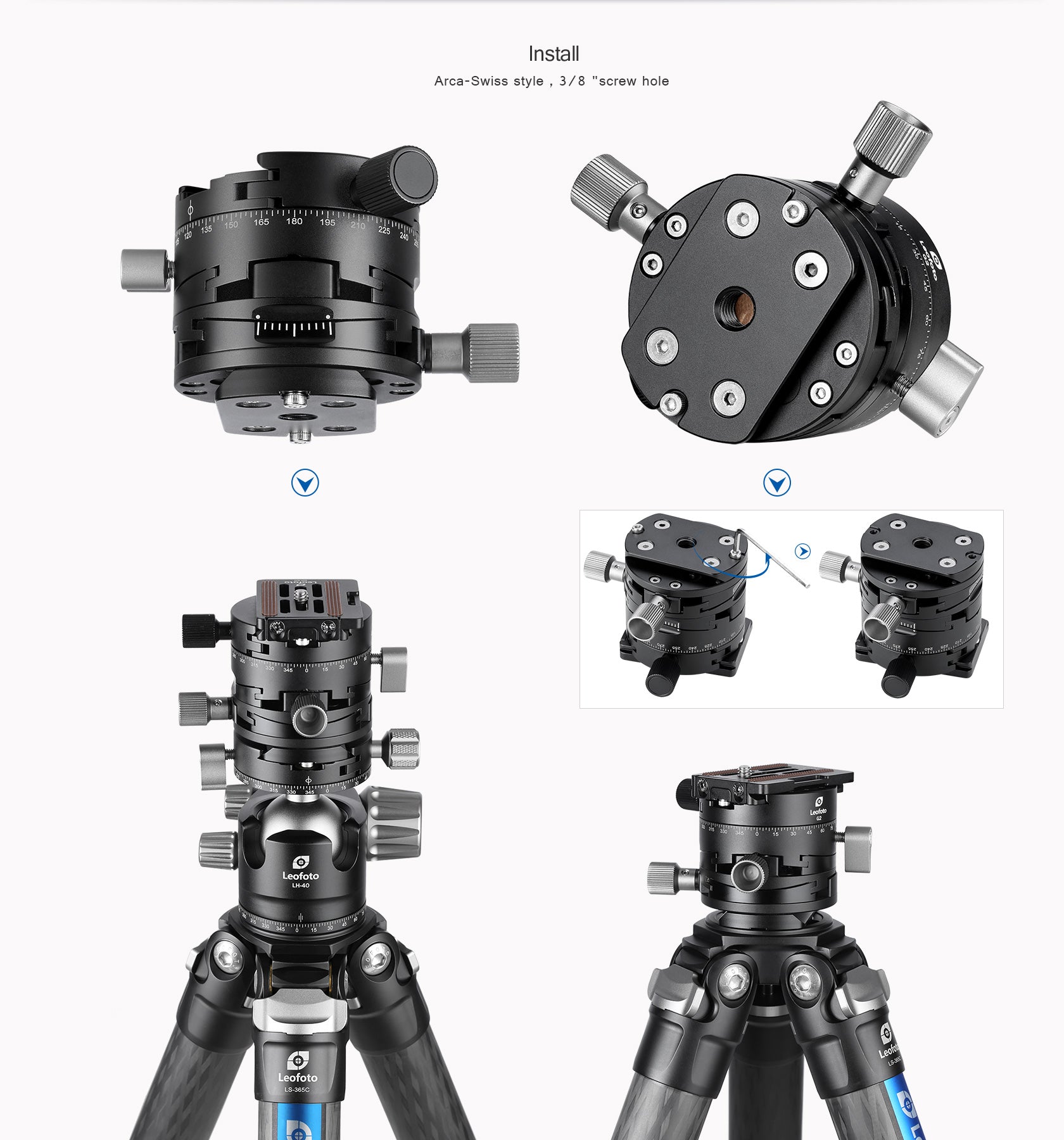 Leofoto G2 3-in-1 Panorama Geared Head | Arca Compatible