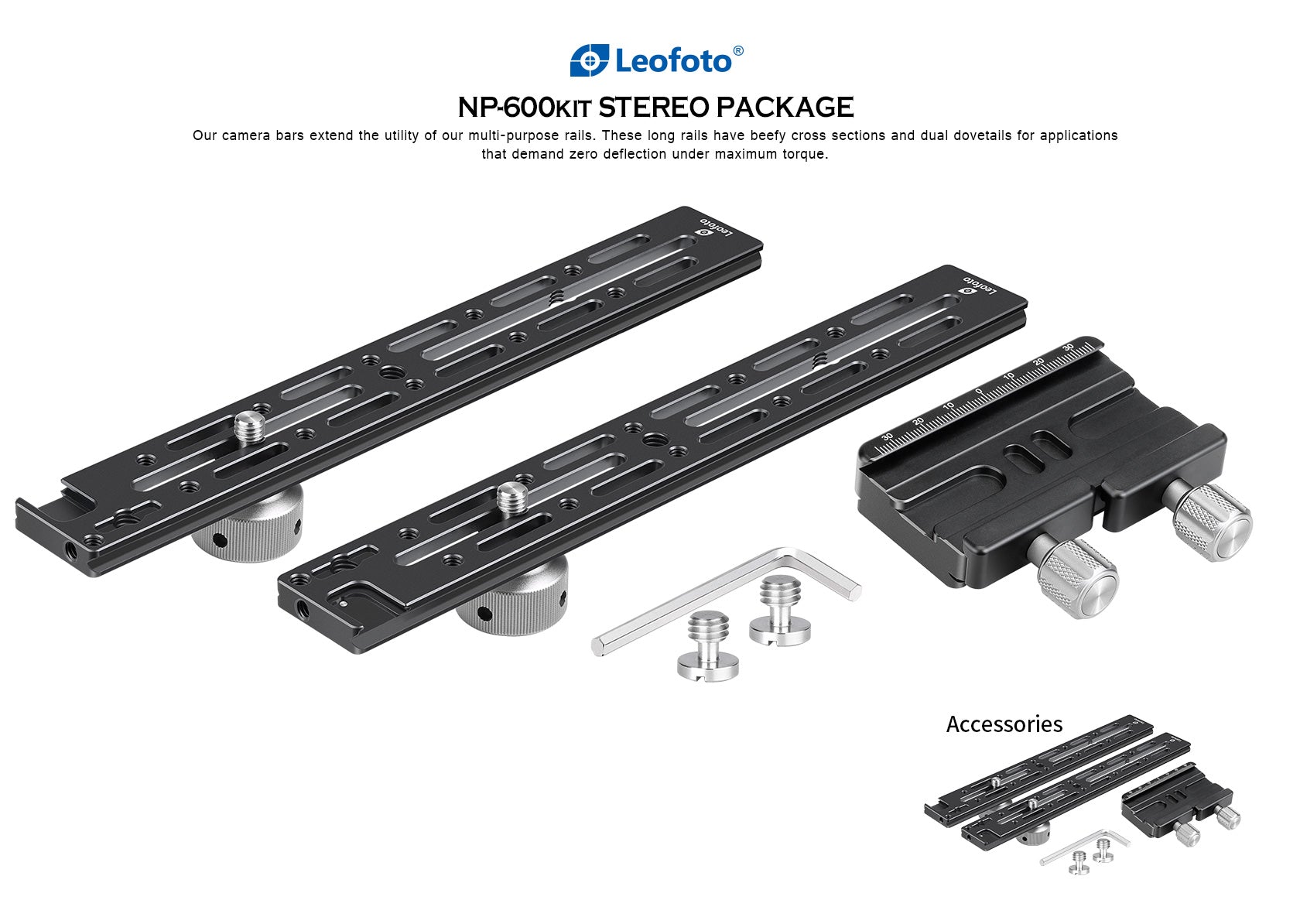 Leofoto NP-600 Kit 600mm Double Platform / Two Cameras Mounted side-by