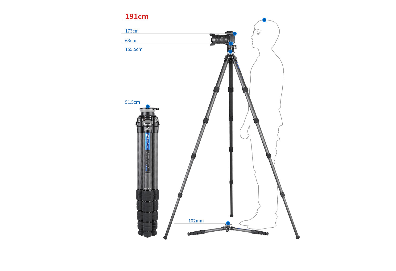 Leofoto LS-365CEX Leveling Ranger Tripod