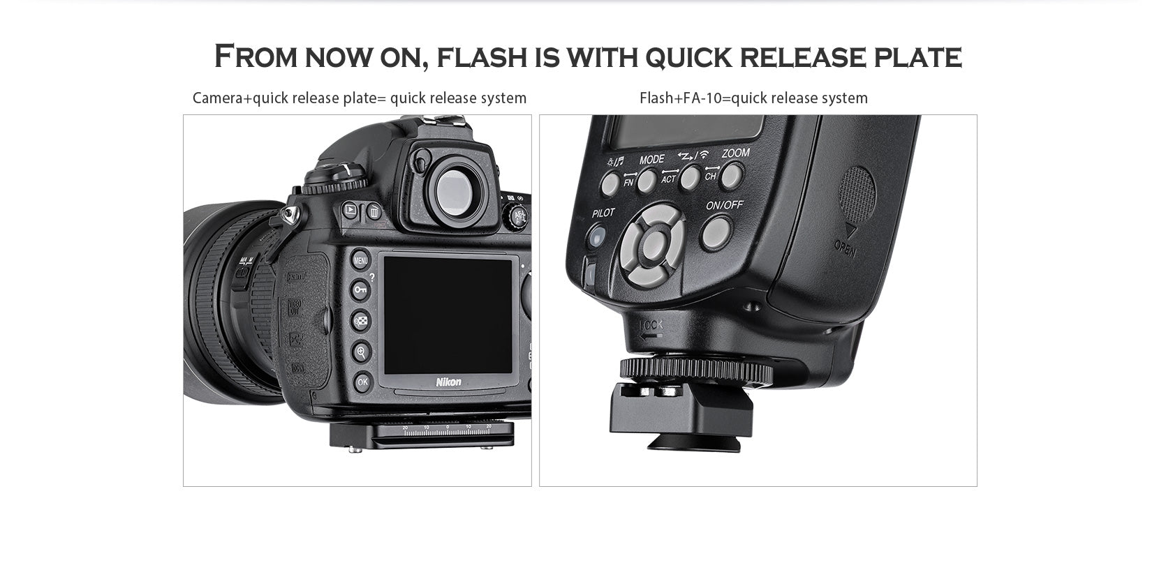 Leofoto FA-12+FA-10 / FA-13+FA-10 Cold Shoe and Hot Shoe Adapter