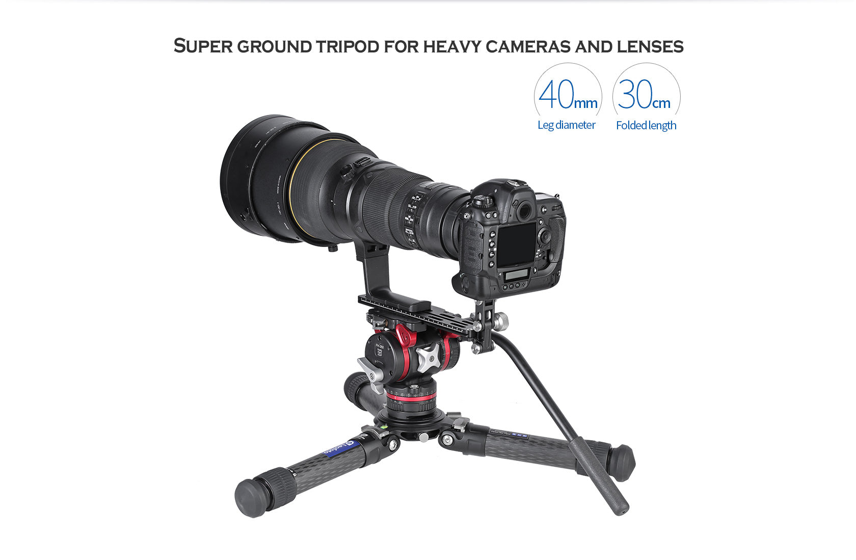 Leofoto LM-402C Short Tripod with 100mm Video Bowl+Platform and Bag | Max Load 110 lb