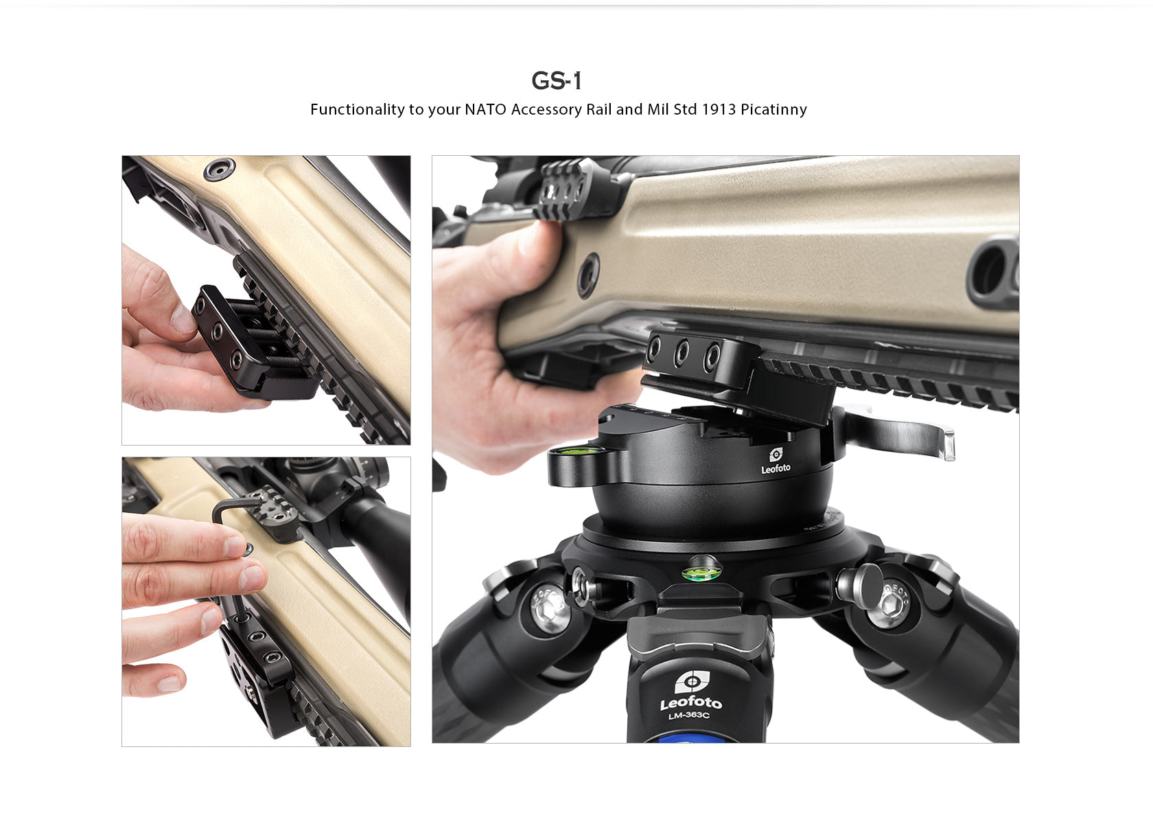 Leofoto GS-1 NATO-DVTL Picatinny Mount | Arca Compatible QR Clamp