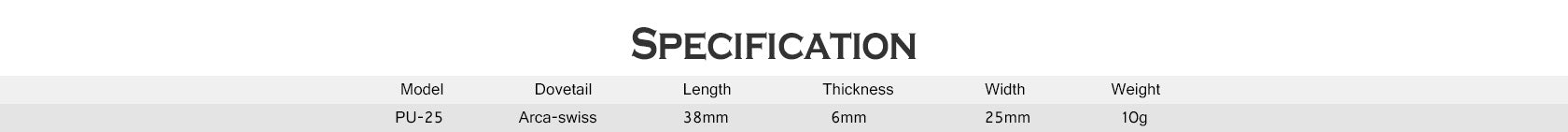 Leofoto PU-25 (25x38mm) Plate | ARCA Compatible