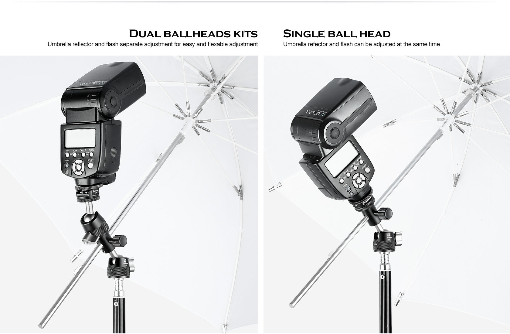 Leofoto F-19 Micro / Mini Ball Head with cold shoe adapter