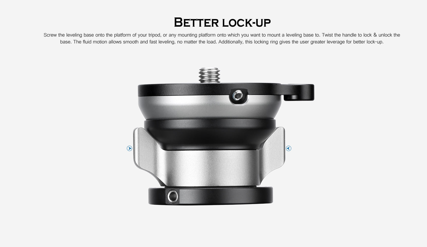 Leofoto PG-1 + LB-65 Lightweight Heavy Duty Gimbal Tripod Head & 65mm Leveling Base Combo