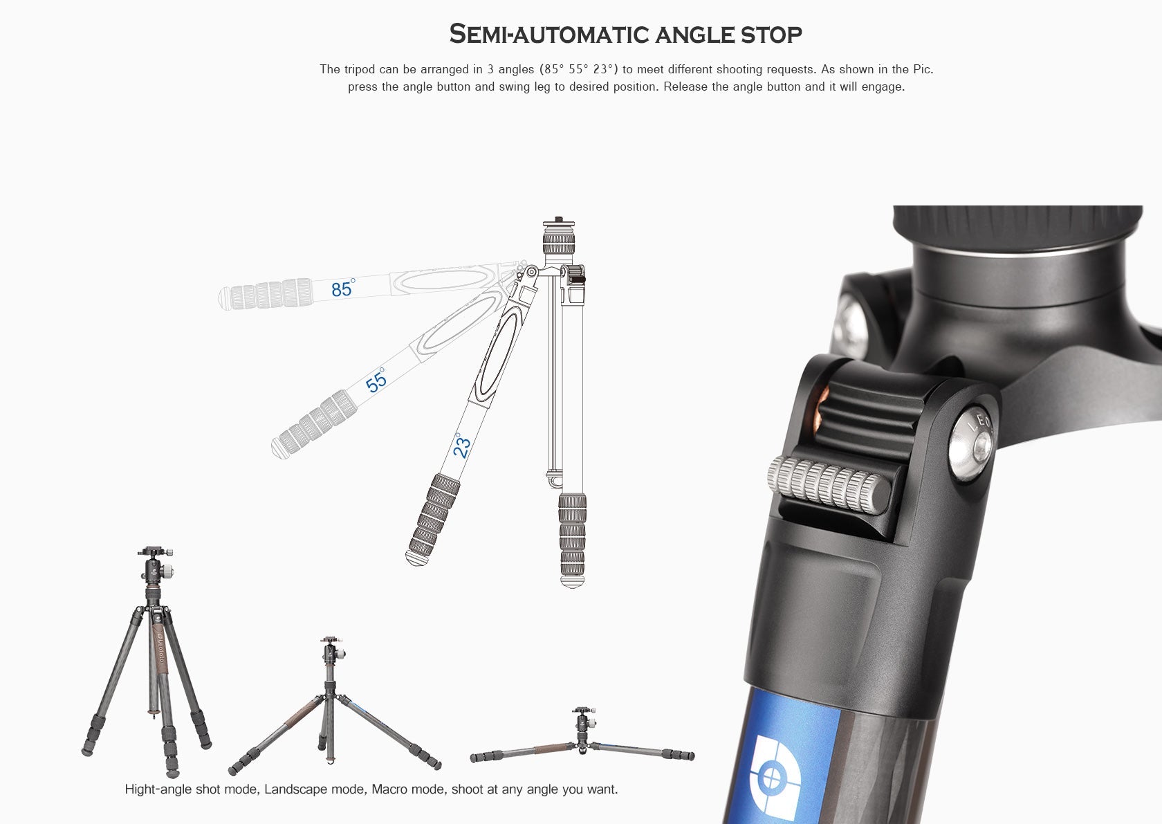 Leofoto LX-254CT Reversible Travel Tripod