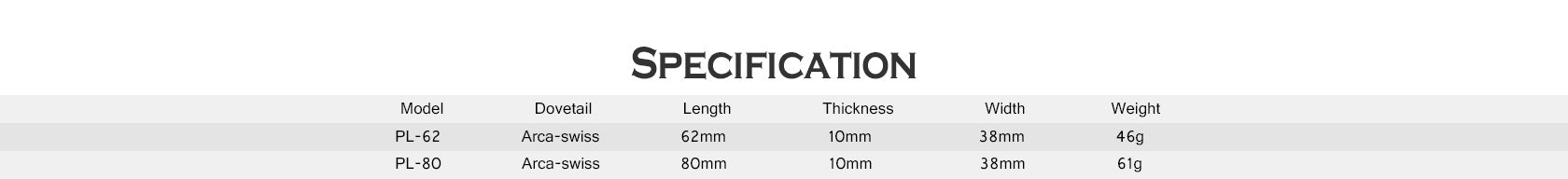 Leofoto PL-62 (62mm) / PL-80 (80mm) Universal Lens Plate ARCA Compatible