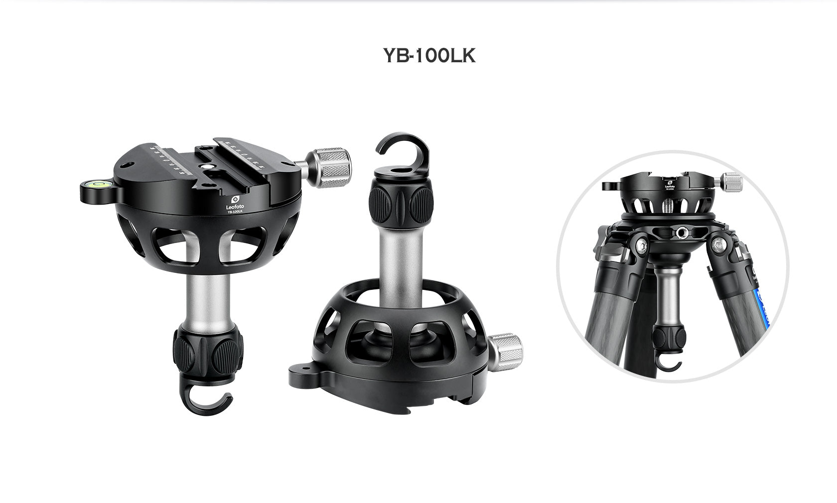 Leofoto YB-100LK / YB-100MK / YB-100SK | Leveling Base with Handle for 100mm Bowl | Arca Clamp