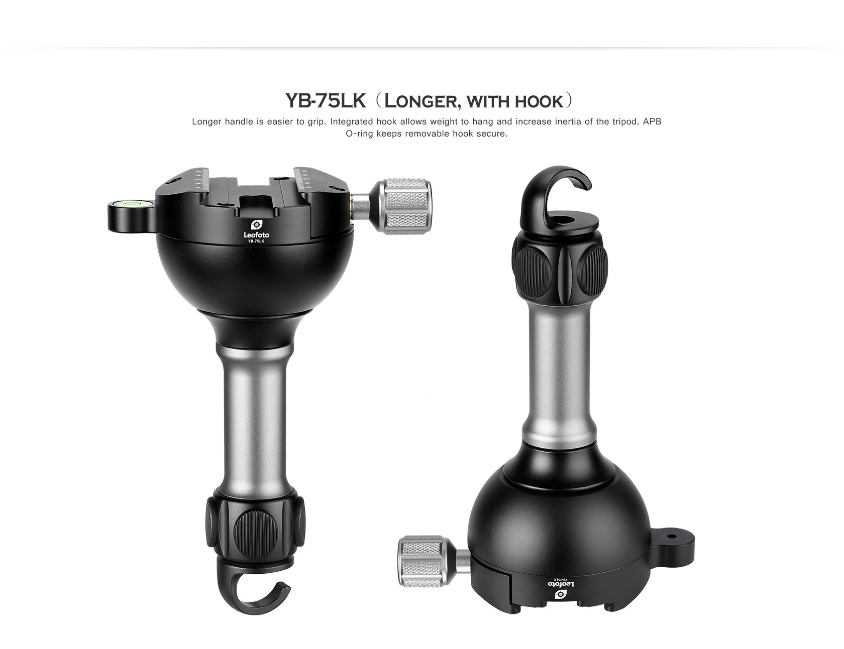 Leofoto YB-75LK / YB-75MK / YB-75SK | Leveling Base with Handle for 75mm Bowl | Arca Clamp