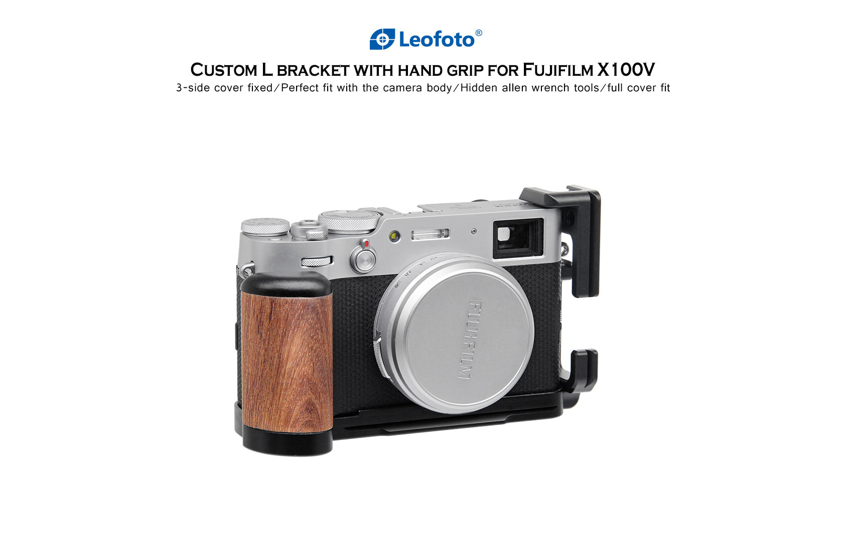 Leofoto LPF-X100V L Plate for Fujifilm X-100V Camera Arca Compatible